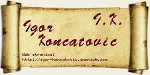 Igor Končatović vizit kartica